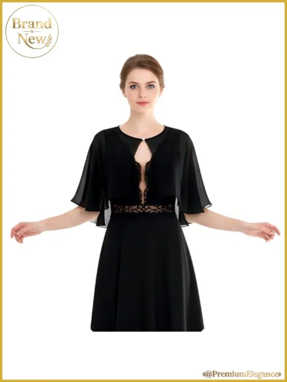 Chiffon Shawl Wrap Evening Dress Cape Scarf Button Closure One Size